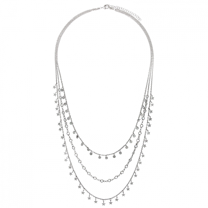 Colier triplu cu stelute, banuti si cristale de zirconiu [2]