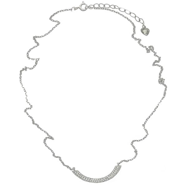 Lantisor elegant din argint cu pandantiv semiluna cu cristale [3]