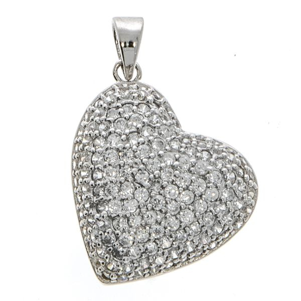 Pandantiv din argint in forma de inima cu cristale de zirconiu [3]