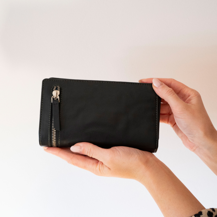 Portofel damă din piele naturală neagră [3]