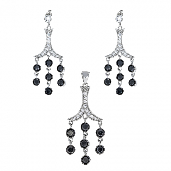 set bijuterii rafinate cu cristale negre [2]