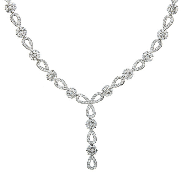 Set bijuterii argint cu formă de lacrimă format din cercei și colier cu zirconii [5]