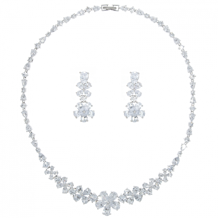 Set fashion, model floral cu zirconii [4]