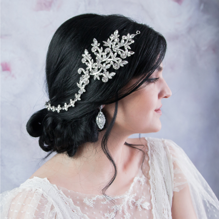 Accesoriu păr modelator pentru mireasă cu cristale strălucitoare [0]