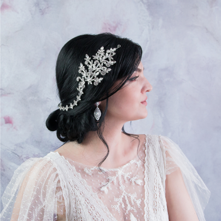Accesoriu păr modelator pentru mireasă cu cristale strălucitoare [2]