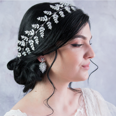 Accesorii Păr - Accesoriu maleabil cu zirconiu pentru coafuri mireasă