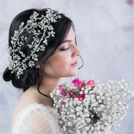 Accesoriu modelator pentru păr mireasă cu cristale [2]