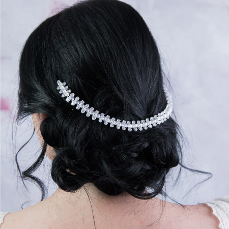 Accesorii Păr - Accesoriu maleabil pentru păr mireasă cu zirconii