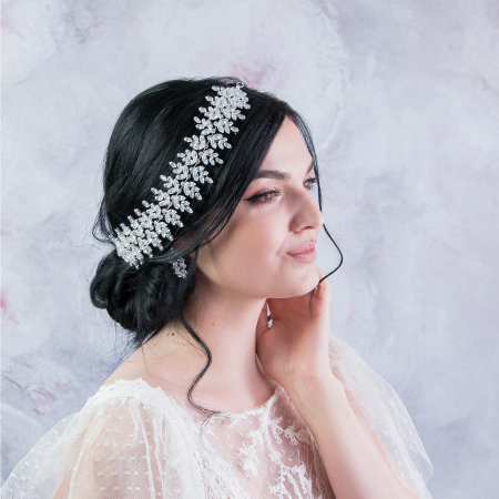 Accesoriu maleabil cu cristale de zirconiu pentru păr [2]