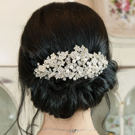 Accesoriu pentru păr, de ocazie, cu perle și cristale [0]