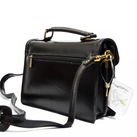 Borsetă elegantă din piele naturală neagră [1]