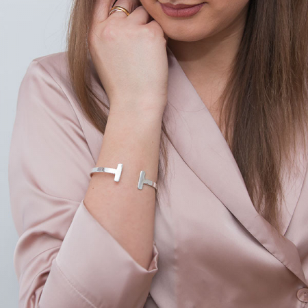 PENTRU EA - Bratara fixa din argint cu model