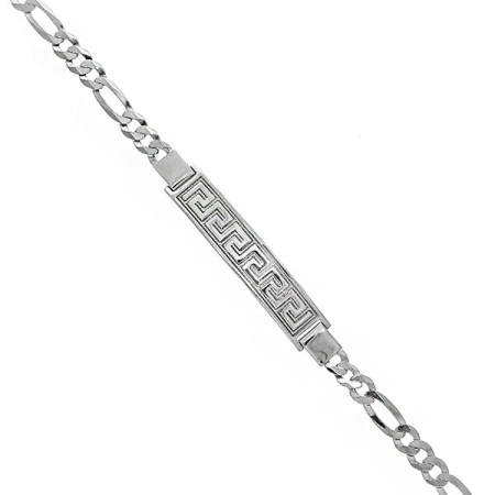 Brățară din argint bărbătească cu zale și plăcuță texturată în relief [1]