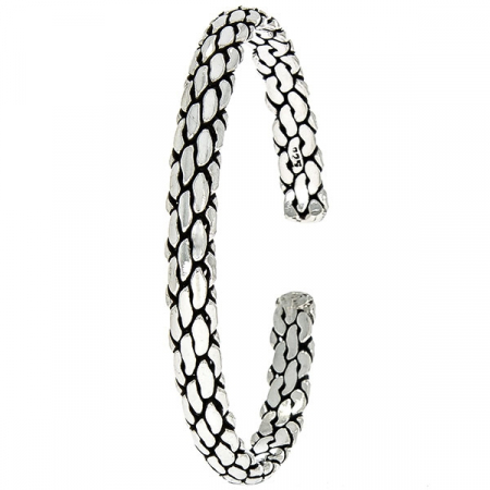 Brățară semi-rigidă din argint antichizat model împletit, unisex [0]