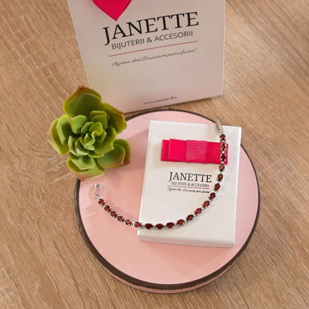 Bratara argint rodiat cu granate fatetate naturale [5]