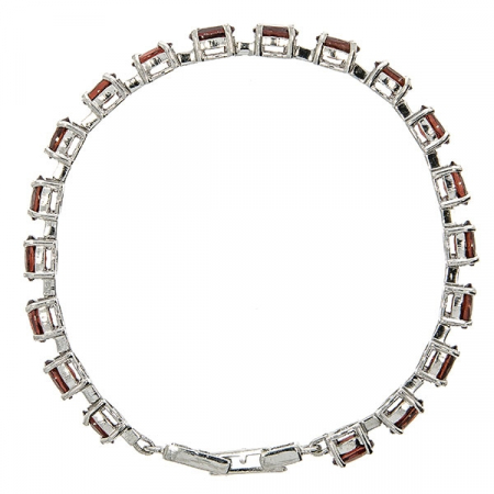 Bratara argint rodiat cu granate fatetate naturale [3]