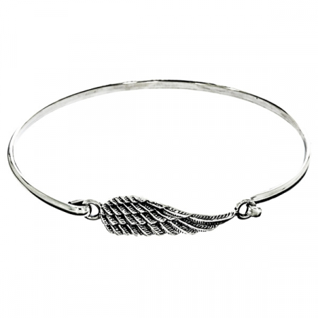 Bratara fixa din argint cu aripa model patinat [2]