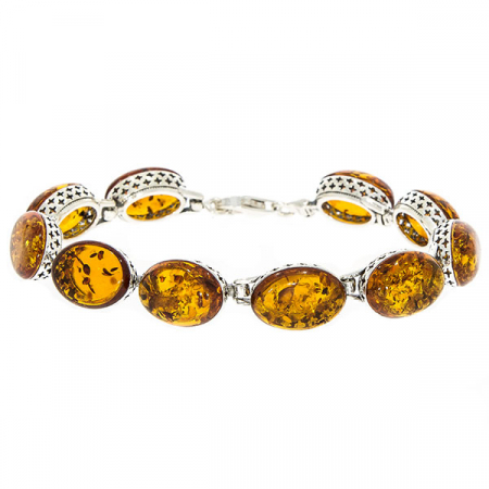 Brățară elegantă din argint antichizat cu chihlimbar natural [1]