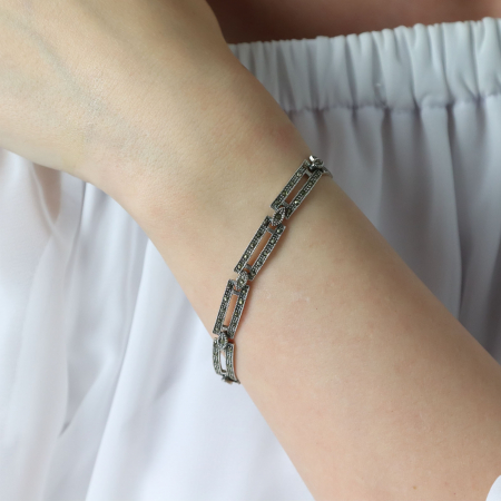 Brățară argint vintage elegantă cu marcasite [1]