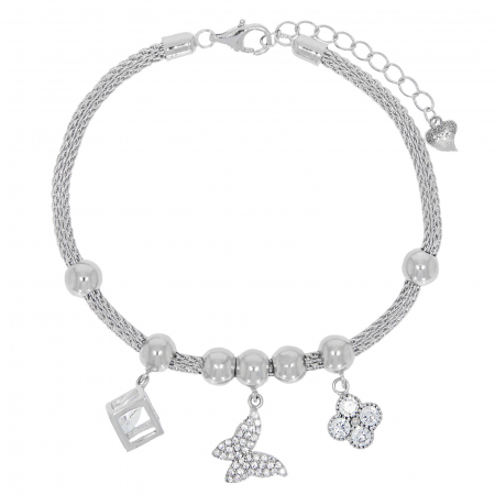 Brățară din argint rodiat cu talismane și zirconii [2]