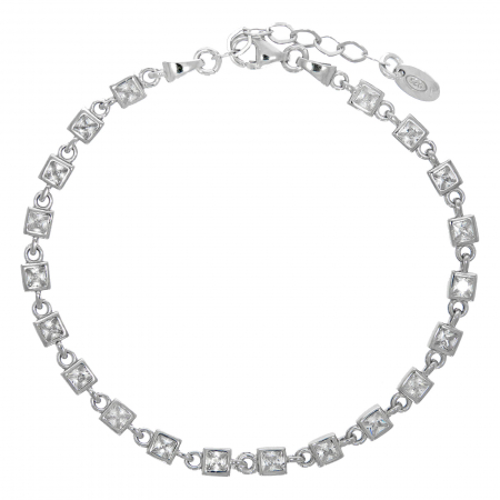 Bratara argint cu zirconii in montura patrata [1]