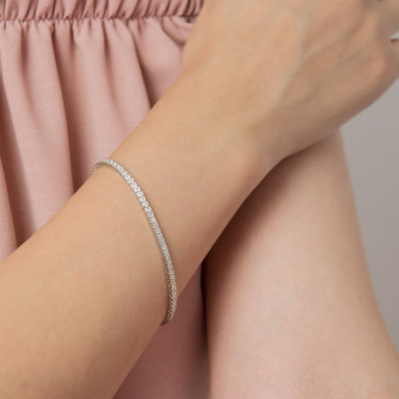 Brățară tip tennis din argint rodiat cu zirconii transparente [1]
