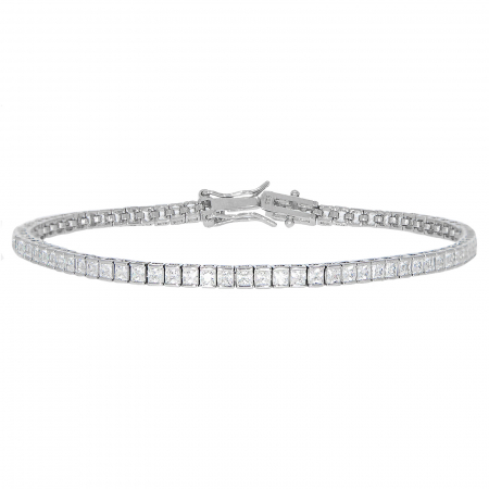 Brățară tip tennis din argint rodiat cu zirconii transparente [0]