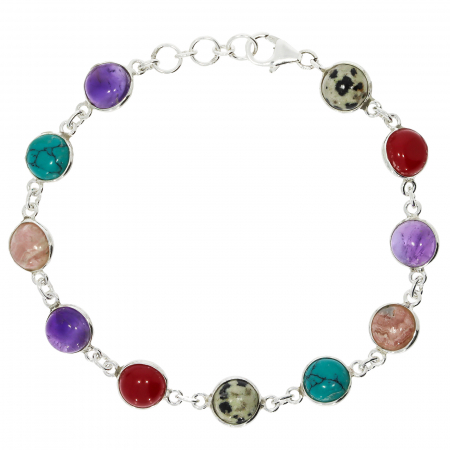Bratara argint cu cristale multicolore [0]