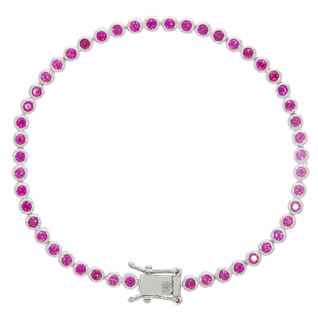 Brățară tennis din argint cu zirconiu roz [0]