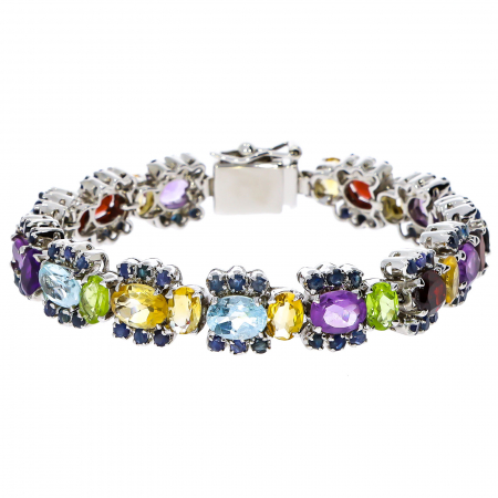 Brățară argint rodiat ornamentată cu cristale multicolore [1]