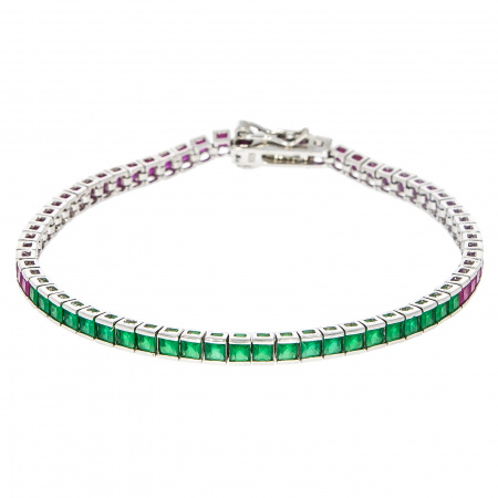 Brățară tennis din argint cu zirconii colorate [1]