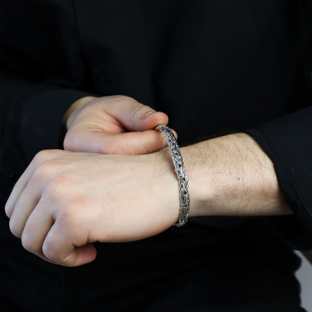 Bratara din argint barbateasca cu model impletit [1]