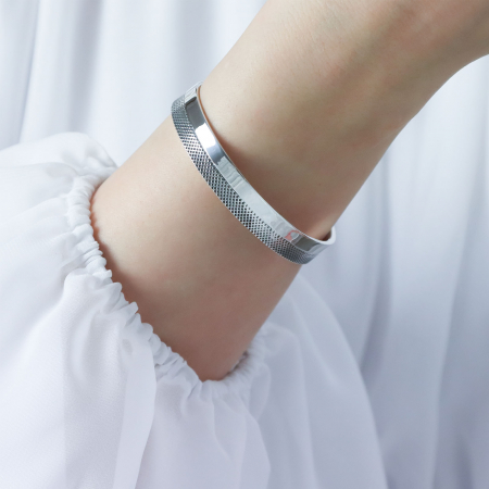 Brățară semi-rigidă argint antichizat, model unisex [0]