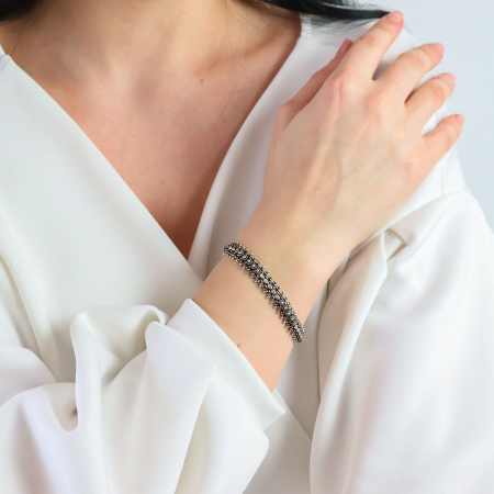 Bratara din argint antichizat model oriental [1]