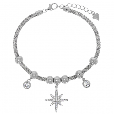 Brățară din argint cu talisman steluță și zirconii [1]