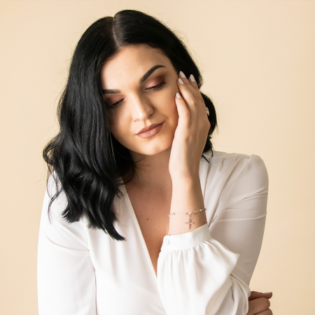 Brățară Mărgele Argint și Cruce [0]