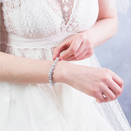 Brățară de mireasă cu zirconii incolore [3]