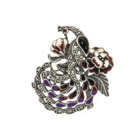 Broșă argint păuniță [0]