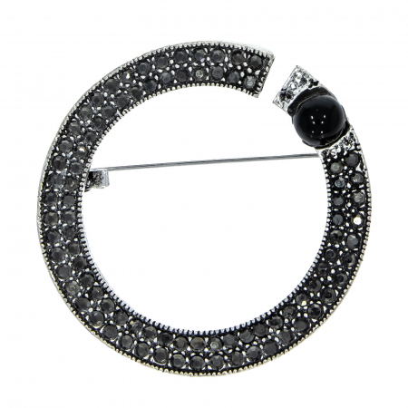 Brosa din argint cu zirconii negre [1]