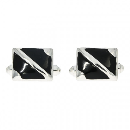 Butoni dreptunghiulari din argint cu piatra neagra [2]