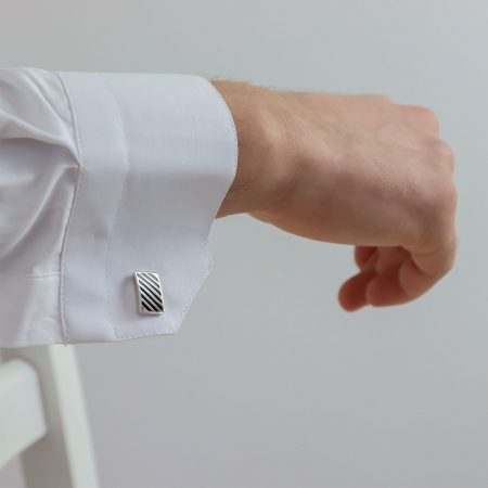 Butoni dreptunghiulari din argint 925 [0]