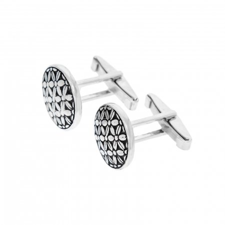 Butoni din argint cu model floral [4]