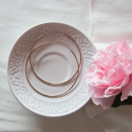 Cercei cercuri subțiri mari din argint placat cu aur rose [2]