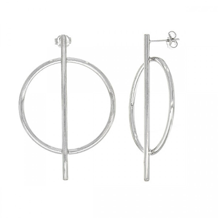 Cercei moderni din argint cu tijă și cerc [3]