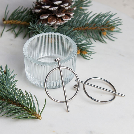 Cercei moderni din argint cu tijă și cerc [2]