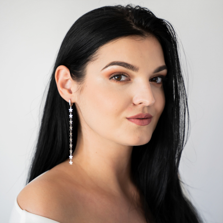 Cercei lungi din argint cu stele [0]