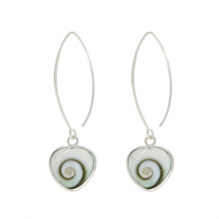 Cercei din argint cu scoica in forma de inima [1]