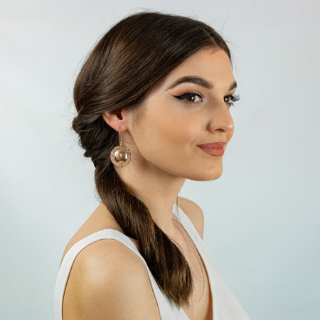 Cercei moderni eleganți din argint placat cu aur rose [3]