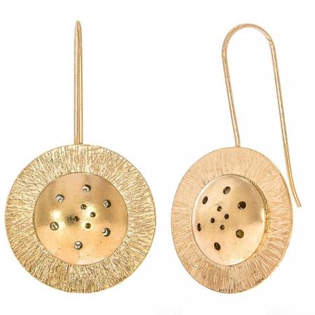 Cercei moderni eleganți din argint placat cu aur rose [0]