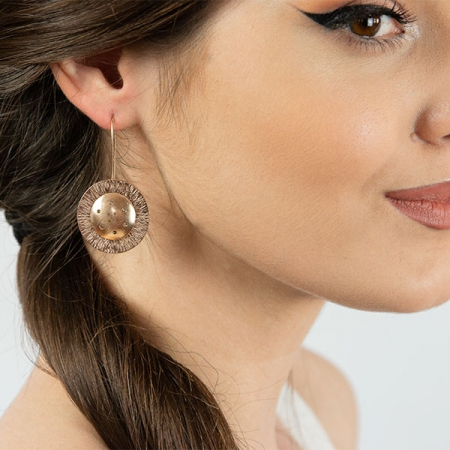 Cercei moderni eleganți din argint placat cu aur rose [1]